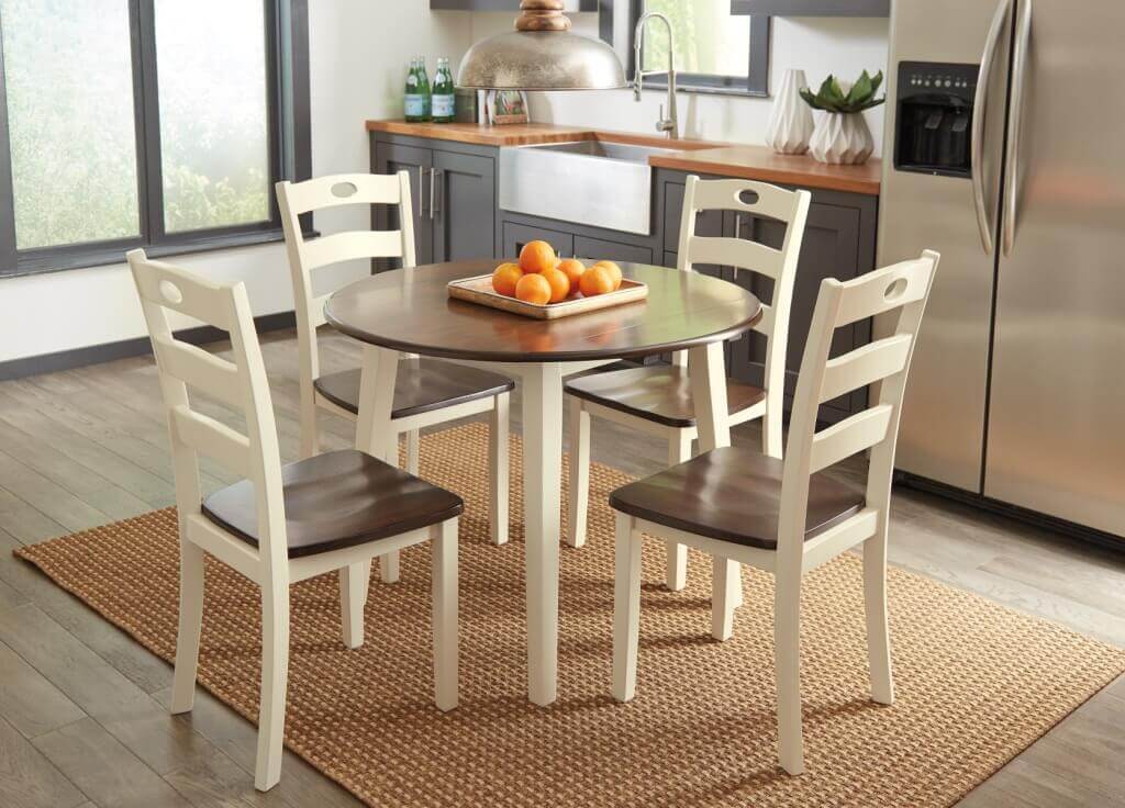 Wood Dining Drop Leaf Table Ashley 3 Piece Dining Set Furniture